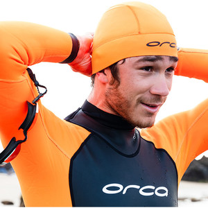 2024 Orca Open Water Swim 2.5mm Neopreenhoed GVBA4854 - Hi-Vis Oranje